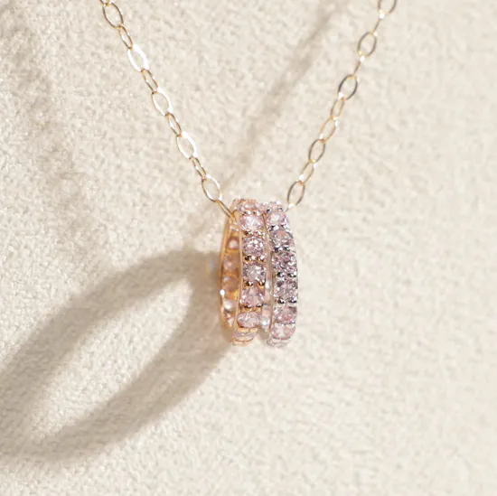Miss L' by L'azurde Circle Rose Stone Women’s Necklace