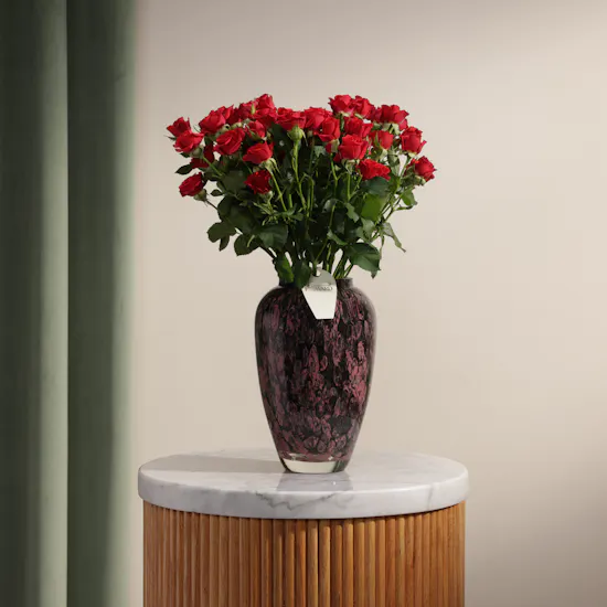 Crimson Promise Red Baby Rose Vase