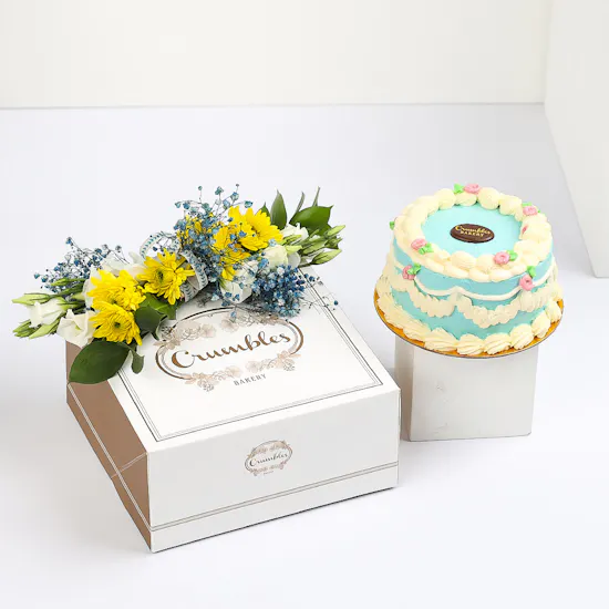 Crumbles Blue Hues Vanilla Crispy Cake