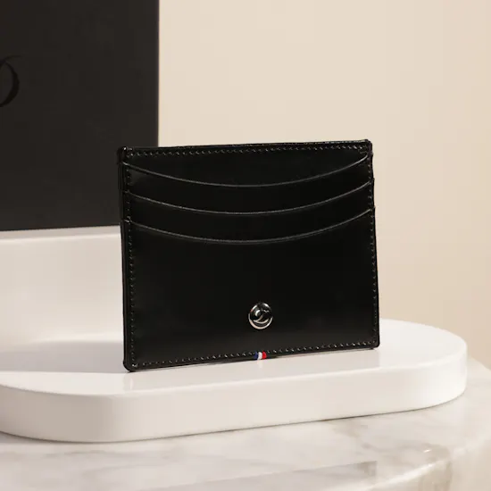 S.T. Dupont Line D Black Leather Men’s Card Holder