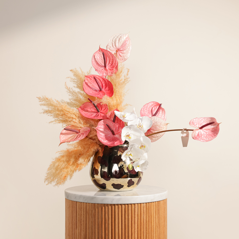 انثوريوم واوركيد | مزهرية فنية