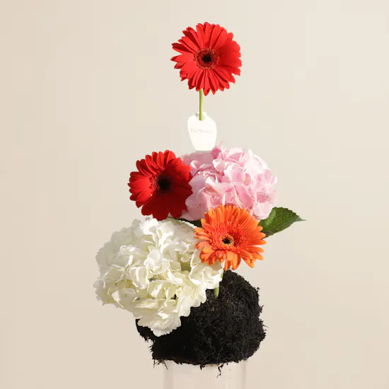 Floward Chocolate Round Glass Tray | Golden Cheer Flower Vase