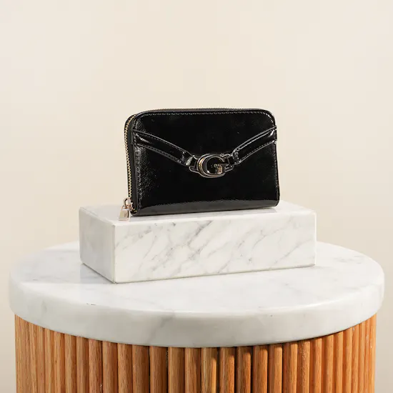 Guess Dea SLG Women Black Zip Around Black Wallet