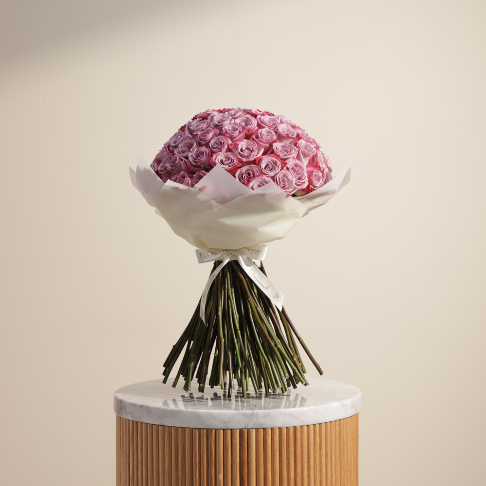 باقة 100 جوري بنفسجية ساحرة