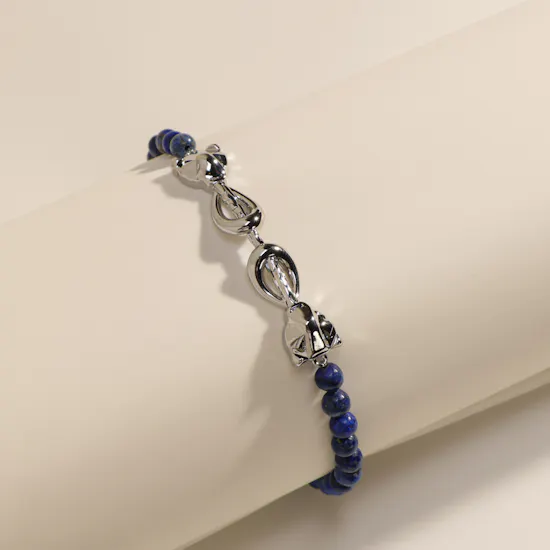 Just Cavalli Blue Beaded Men's Bracelet