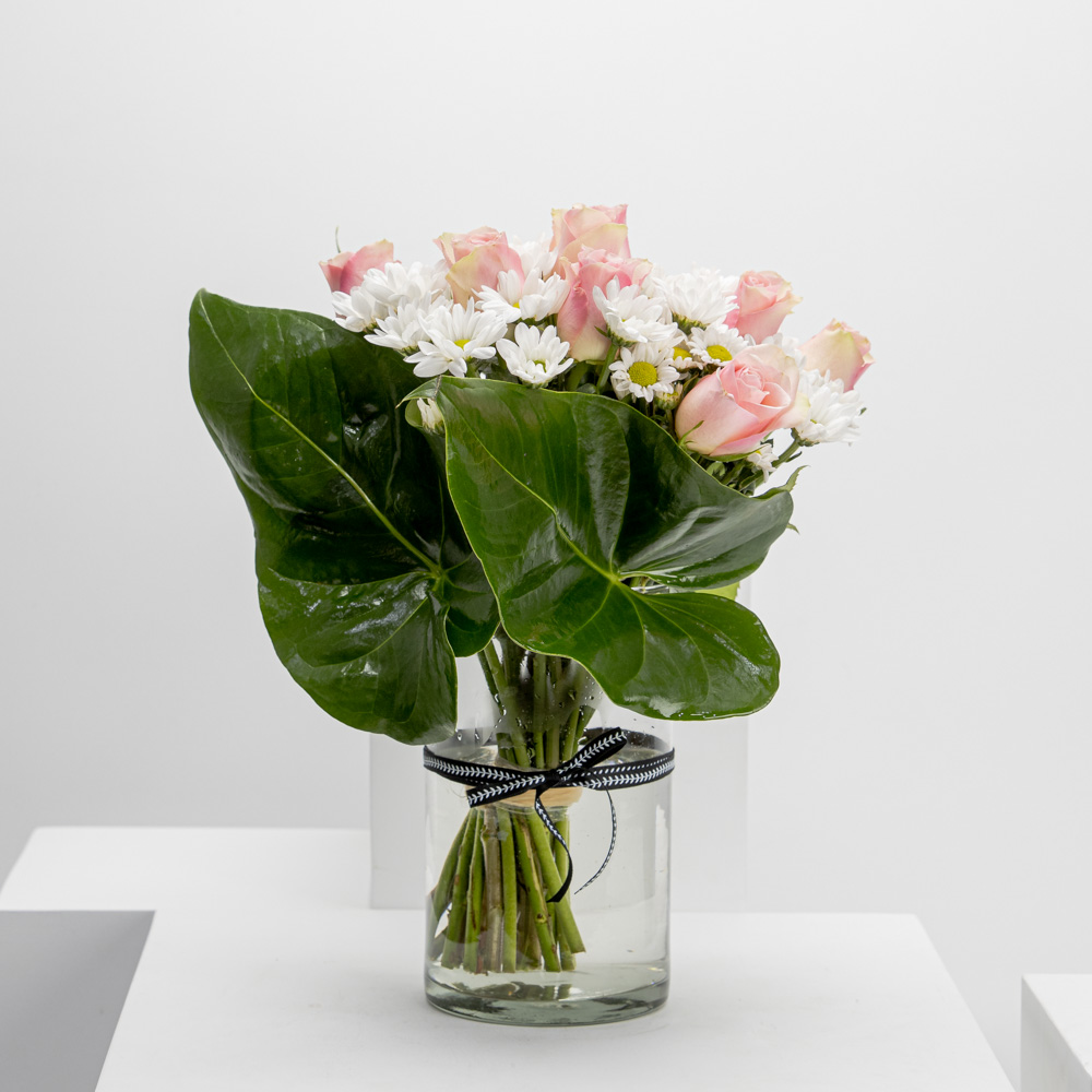 Pink Summer Roses Vase