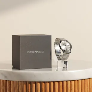 Emporio Armani Men's Silver Stainless Steel Watch Emporio Armani Men's Silver Stainless Steel Watch
