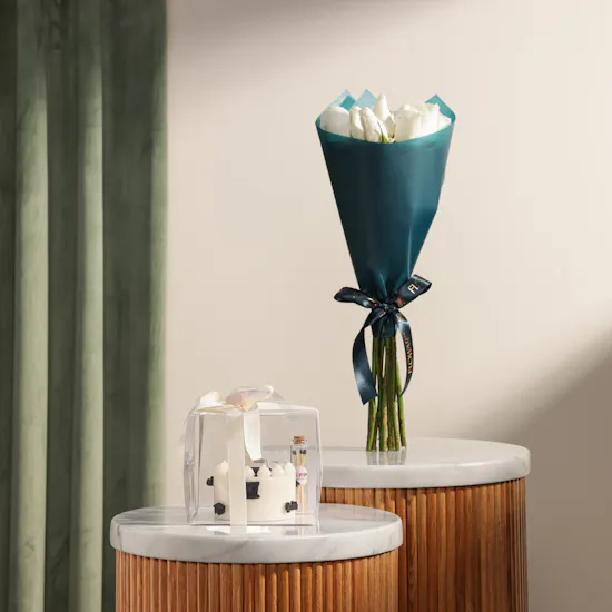 Done by SHK Black and White Graduation Cake Candle | Delicate Joy Bouquet