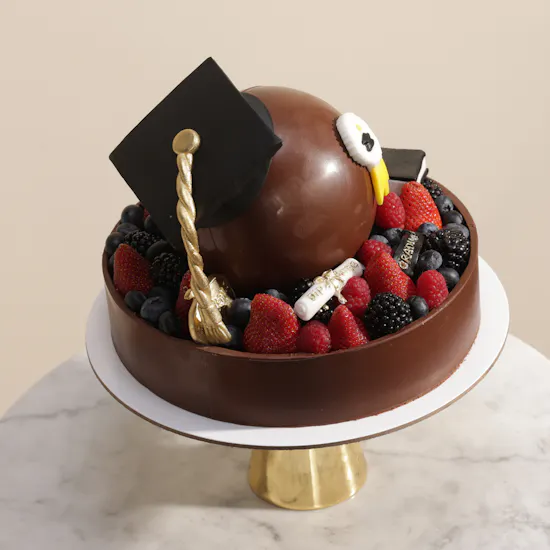 NJD Graduation Chocolate with Fresh Fruits Cake