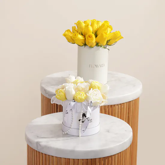 Lelido Yellow and White Rose Candle Bouquet | A Beautiful Pause Flower