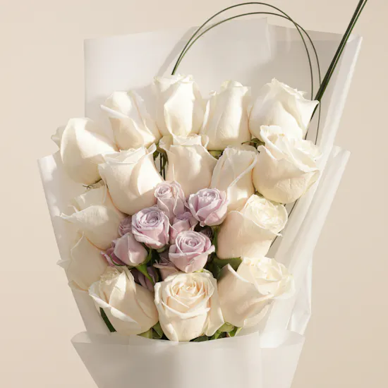 Ghazl Chocolatier Get Well Soon Mini Chocolate Box | Elegant Roses Bouquet