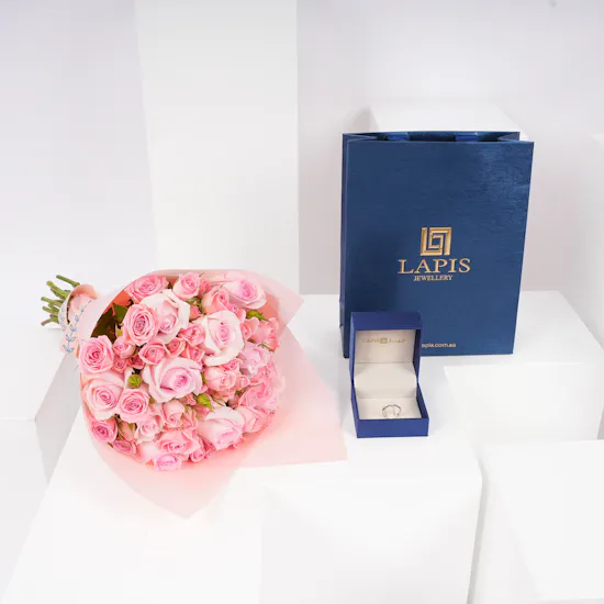 Lapis Diamond Ring | Flowers Bouquet