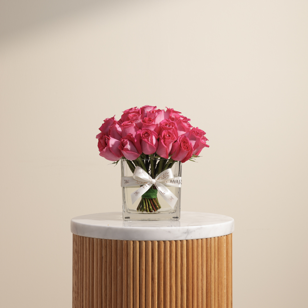Fuchsia Elegance Vase | 35 Roses