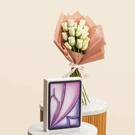 Apple 11-inch Wi-Fi 128GB Purple iPad Air | Soft Majesty Flowers