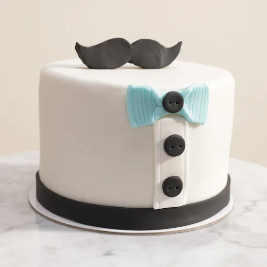 NJD Bow Tie and Moustache Cake