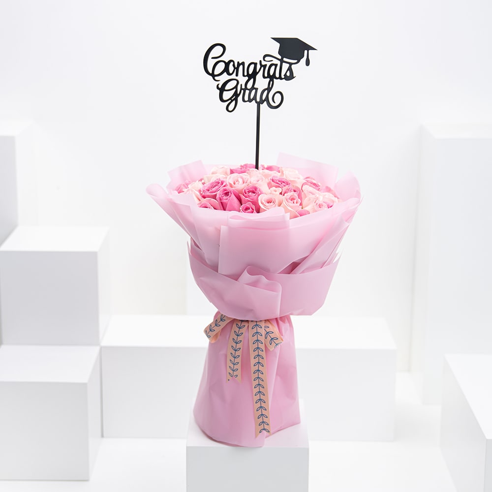 Graduation Bouquet | Pink Roses