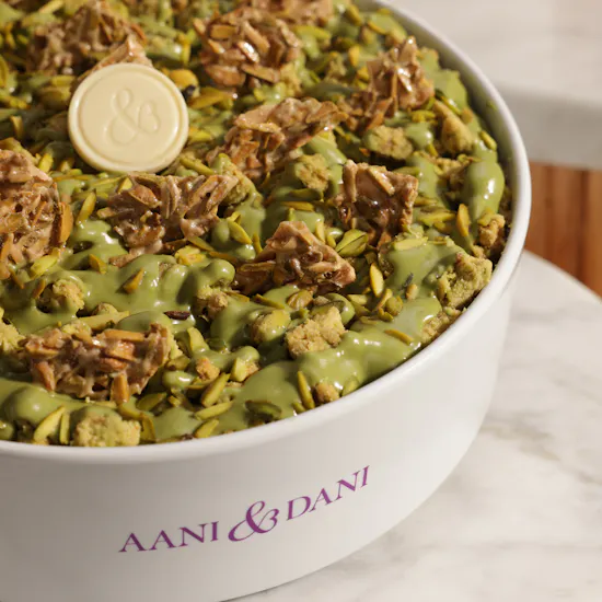 Aani & Dani Pistachio Pudding Cake | Birthday Flower Bouquet