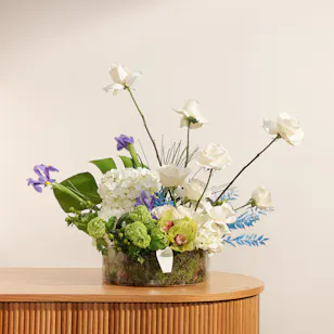Azure Serenity Flower Vase