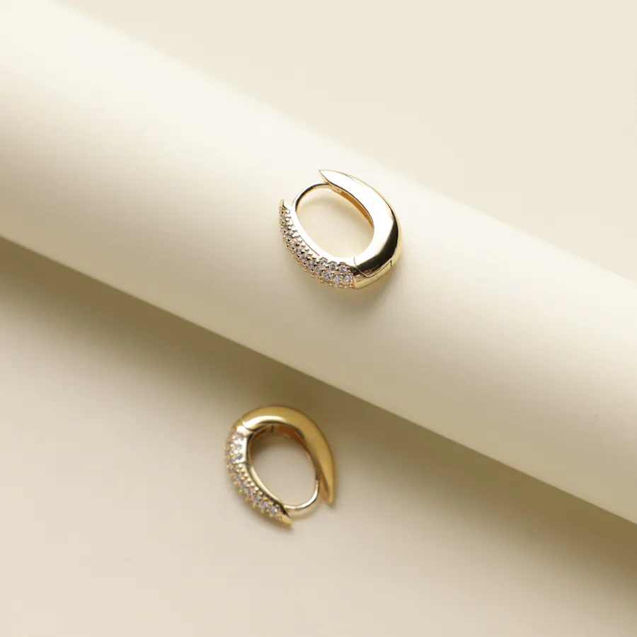 Velvet Desert Laura Oval Pavé Hoops Earrings 2