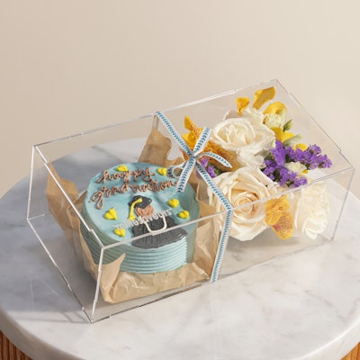 Millesaveurs Graduation Bento Cake | Flowers