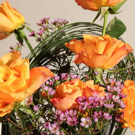 Sunny Orange Flower Vase