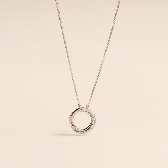 Damas Revolve Trio Gold and Diamonds Women's Necklace