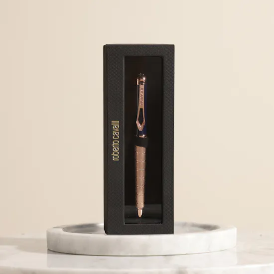 Roberto Cavalli Rose Gold and Black Pen
