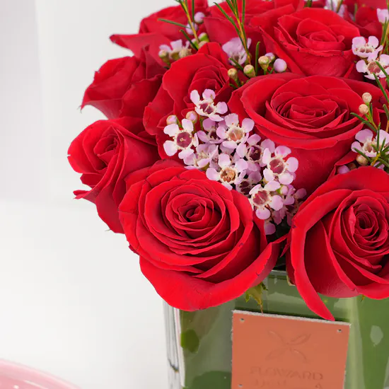 Bostani Rose Chocolate Box | Crimson Charm Vase
