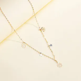 Miss L' Flower Chain Gold Necklace