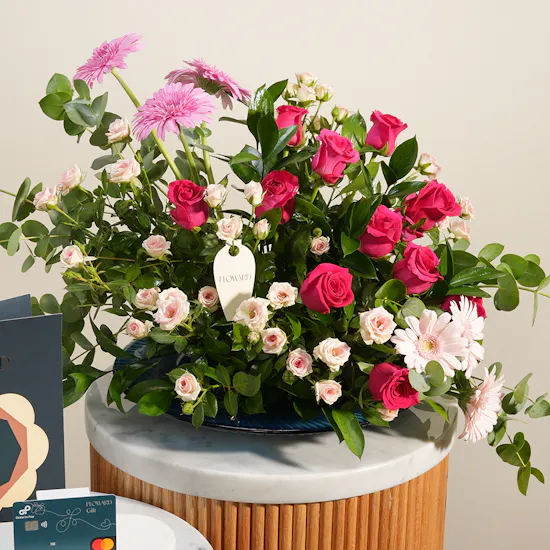 Floward Card 100 USD | Rosy Garden Flower Tray