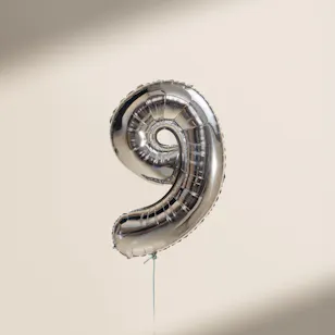 Floward Number 9 Silver Balloon
