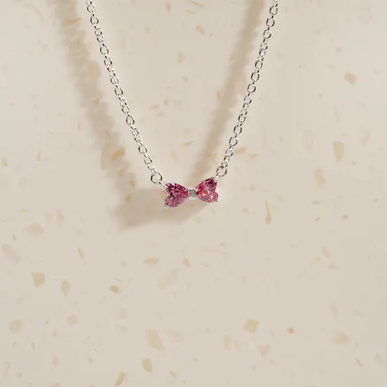 Pandora Bow Silver Necklace and Earrings Women's Set