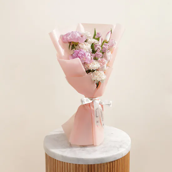 Blushing Delight Peony Flower Vase