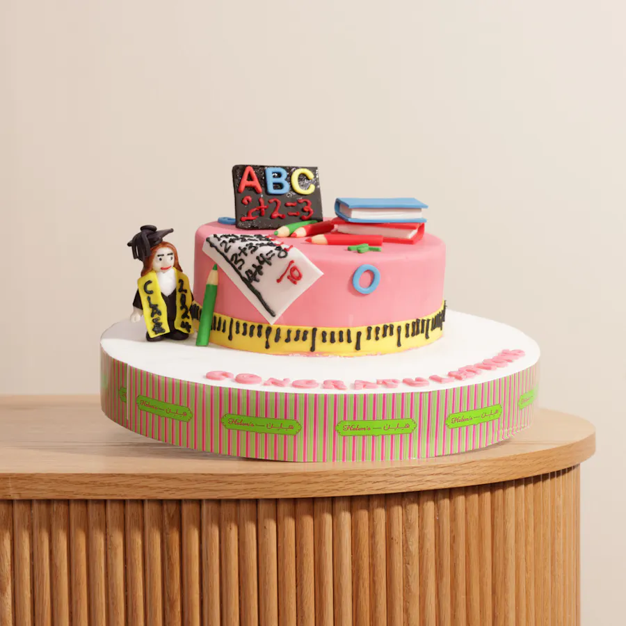 Helen's Bakery Pink Graduation Cake 1