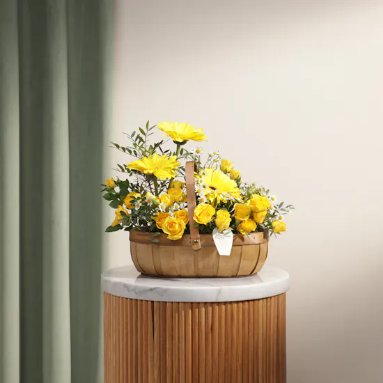 Golden Delight Flower Basket