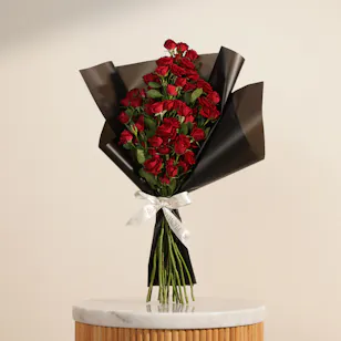 Midnight Passion Baby Rose Bouquet | 15 Flowers