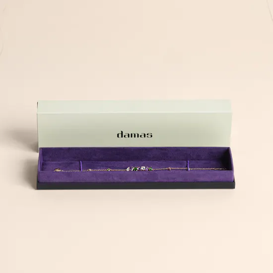 Damas Fireworks Fiesta Diamond and Precious Gem Rose Gold Bracelet