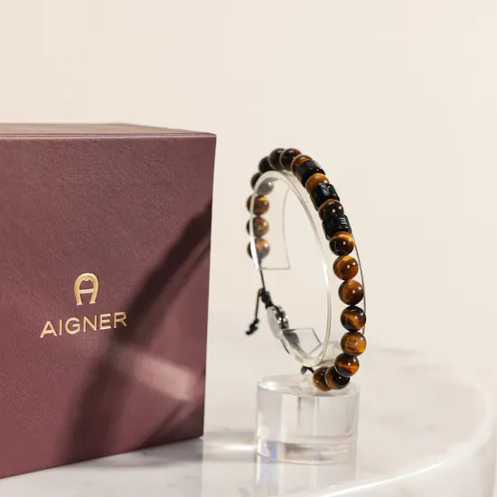 Aigner Marizo Black and Brown Men's Bracelet