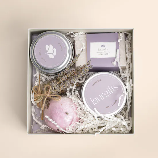 LaurGifts Lavender Spa Gift Box