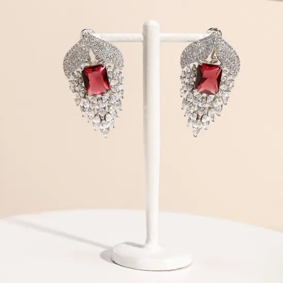 Floward Silver Jewelry Set | Red