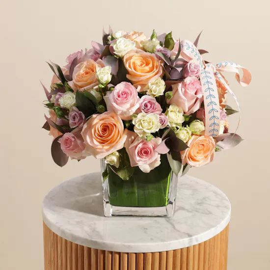 Elegant Square Flowers Vase
