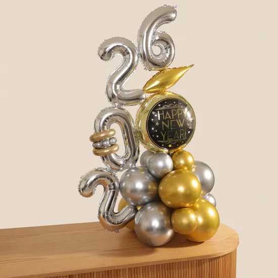 Balloonizer Happy New Year Gold and Silver Balloon Set