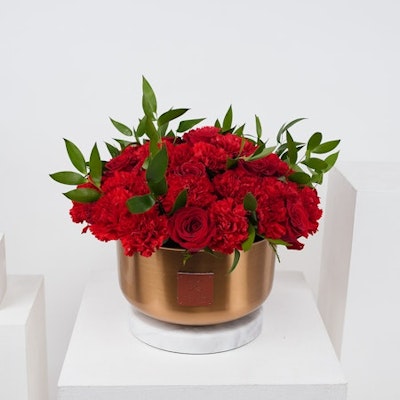 Red Elegance | Golden Vase