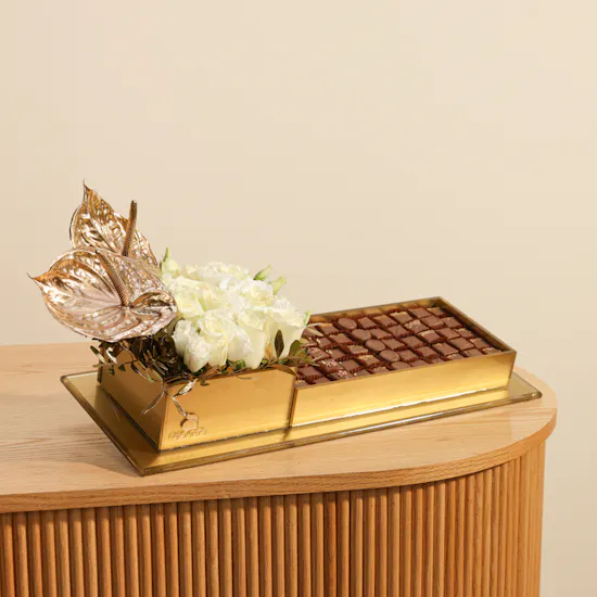 Abucci Chocolate Tray | Golden Flowers