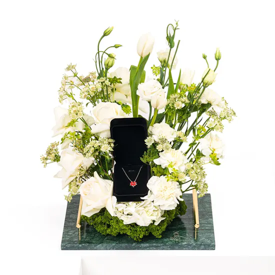 ZUS Magnetic Folding Four Hearts Necklace | Flowers