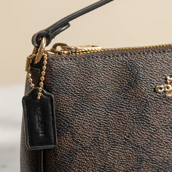Coach Nolita 19 in Brown Blocked Signature Women's Shoulder Bag