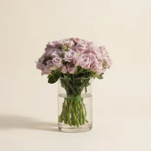 Enchanting Purple Baby Roses Vase | 18 Flowers