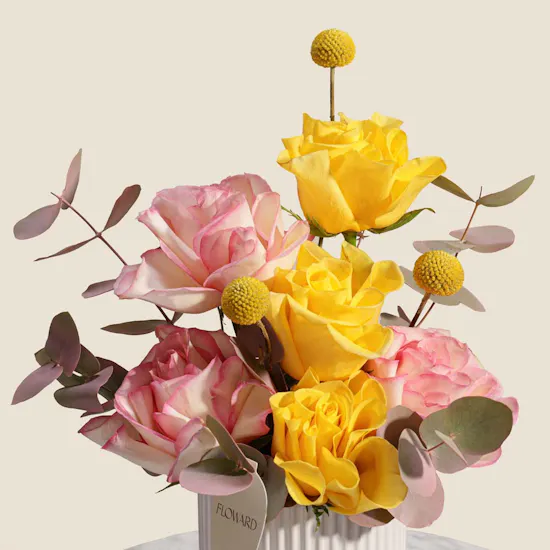 Sunlit Blush Flower Vase