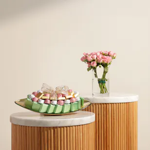 Bateel Chocolate Glass Tray | Glam Flowers