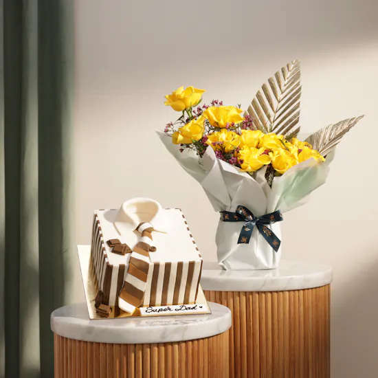 Floward Super Dad Cake | Radiant Bliss Flower Bouquet